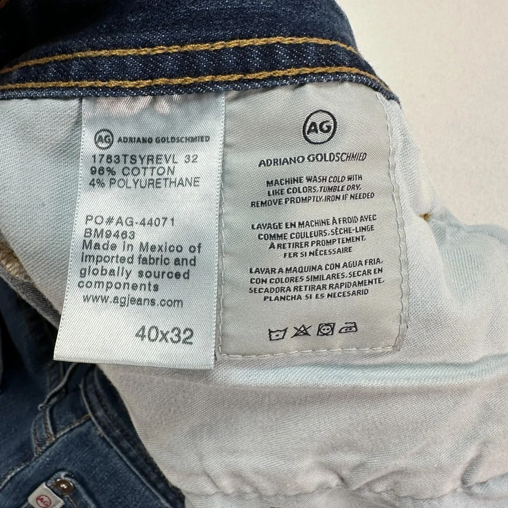 AG Adriano Goldschmied The Tellis Jeans Mens 40x32 Blue Slim Stretch Denim 360